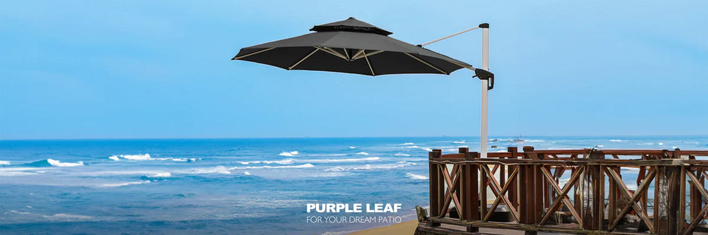 double top market patio umbrella with base Pellebant 10 x 6.5 ft Rectangular Tilt & Crank Gray The umbrella is easy to open and close using the convenient crank handle Double Top Cantilever Umbrella With