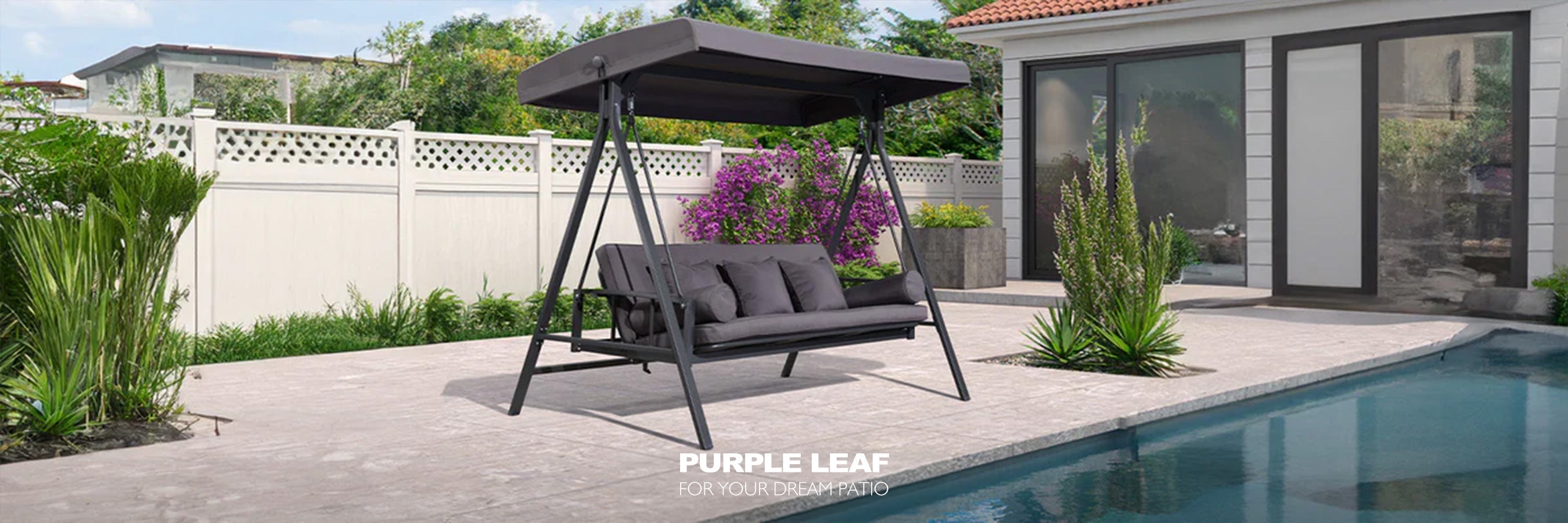 PURPLE LEAF Outdoor Swing Bed Collection.