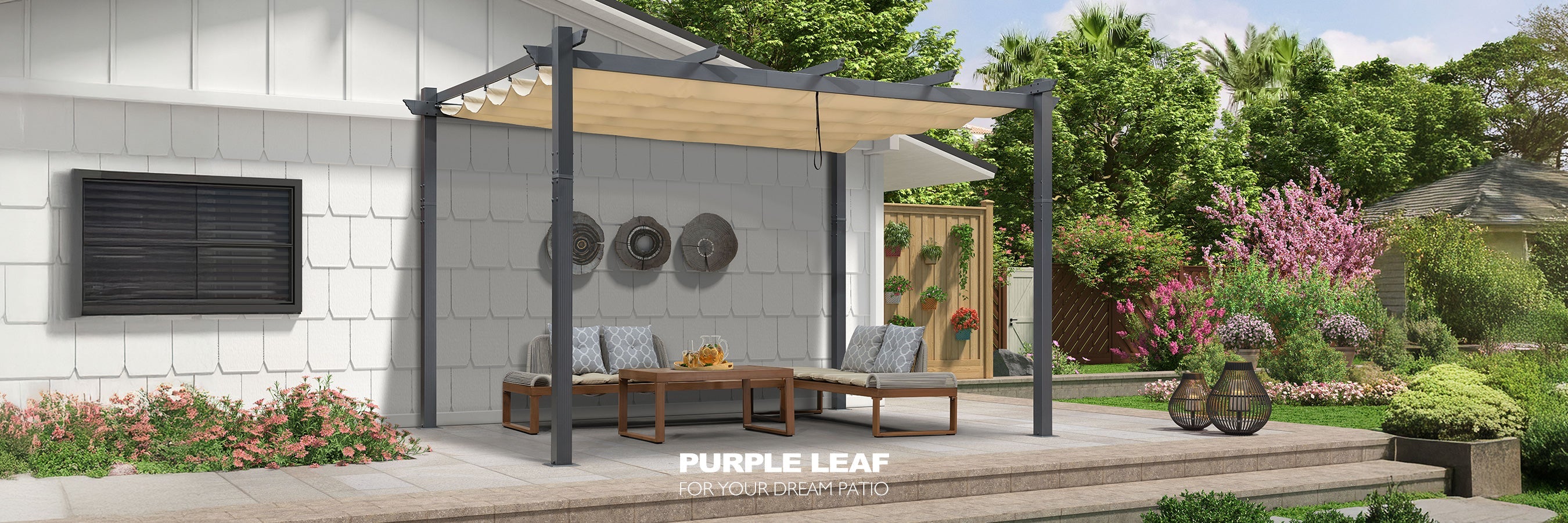Retractable Pergola - Purple Leaf Garden