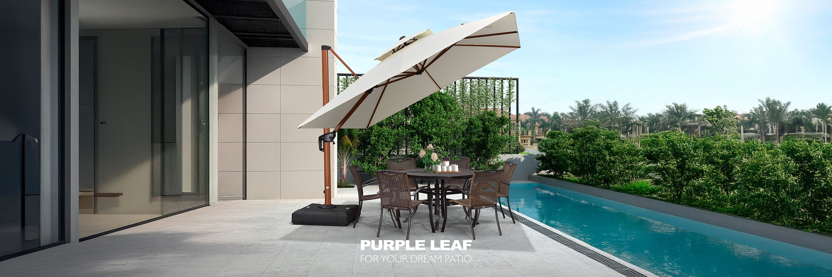 Wood Pattern Umbrella - Purple Leaf Garden