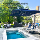 PURPLE LEAF Best Square Cantilever Pool Umbrella Outdoor Patio Sun Porch Umbrella