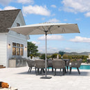 PURPLE LEAF Semi-Auto Outdoor Market Table Umbrella with Heavy-Duty Fabric