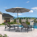 PURPLE LEAF Semi-Auto Outdoor Market Table Umbrella with Heavy-Duty Fabric