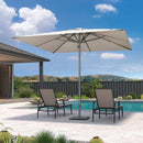 PURPLE LEAF Semi-Auto Outdoor Market Table Umbrella with Heavy-Duty Fabric