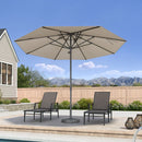 PURPLE LEAF Semi-Auto Outdoor Market Table Umbrella with Heavy-Duty Fabric