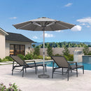 PURPLE LEAF Semi-Auto Outdoor Market Table Umbrella with Heavy-Duty Fabric