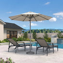 PURPLE LEAF Semi-Auto Outdoor Market Table Umbrella with Heavy-Duty Fabric