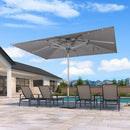 PURPLE LEAF Semi-Auto Outdoor Market Table Umbrella with Heavy-Duty Fabric