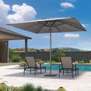 PURPLE LEAF Semi-Auto Outdoor Market Table Umbrella with Heavy-Duty Fabric
