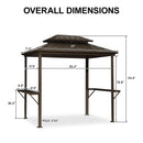 PURPLE LEAF Hardtop Grill Gazebo for Patio Bronze Permanent Metal Roof Outside Sun Shade Outdoor BBQ Canopy