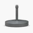 Gray Patio Umbrella Base, durable HDPE material for table umbrellas. Provides stability and weather protection.