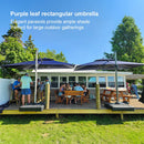 PURPLE LEAF Large Rectangular Porch Umbrella Outside Cantilever Patio Yard Umbrella