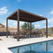PURPLE LEAF Outdoor Louvered Pergola Adjustable Metal Roof Bronze Hardtop Gazebo Patio Pavilion