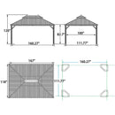PURPLE LEAF Outdoor Hardtop Gazebo For Patio Bronze Aluminum Frame Pavilion With Navy-Blue Curtain - Purple Leaf Garden