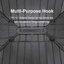 PURPLE LEAF Hardtop Gazebo for Patio Wood Grain Galvanized Steel Frame Awning with String Lights-milky