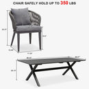 PURPLE LEAF Patio Gazebo with Aluminum Frame Grey Dining Sets-Bundle Set