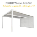 PURPLE LEAF Louvered Pergola Accessory Aluminum Louver Grille for Optimal Privacy, Sunlight Control Side Fixed Shutter Wall, Pergola Not Included