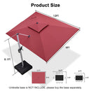 PURPLE LEAF Large Rectangular Porch Umbrella Outside Cantilever Patio Yard Umbrella
