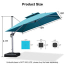 Clearance - PURPLE LEAF OPEN BOX Large Square Patio Cantilever Umbrella for Garden Pool Porch