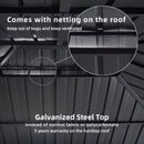 PURPLE LEAF Patio Gazebo with Aluminum Frame Grey Dining Sets-Bundle Set