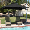 PURPLE LEAF Double Top 360 Degree Rotation 9 ft / 10 ft / 11 ft / 12 ft Square Patio Classic Umbrella - Purple Leaf Garden