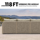 PURPLE LEAF Sanori Symmetrical Patio Conversation Set with Beige Ottoman and Cushions for Backyard or Porch