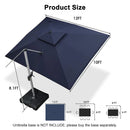 PURPLE LEAF Large Rectangular Porch Umbrella Outside Cantilever Patio Yard Umbrella
