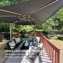 PURPLE LEAF Large Rectangular Porch Umbrella Outside Cantilever Patio Yard Umbrella