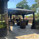 PURPLE LEAF Outdoor Hardtop Gazebo for Garden Bronze Double Roof Aluminum Frame Pavilion