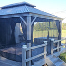 PURPLE LEAF Patio Gazebo for Backyard | Hardtop Galvanized Steel Frame with Upgrade Curtain | Light Grey - Purple Leaf Garden