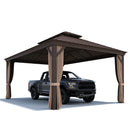 PURPLE LEAF Outdoor Metal Carport Gazebo Bronze Steel Roof Aluminum Frame Shelter for Parking