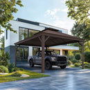 PURPLE LEAF Outdoor Metal Carport Gazebo Bronze Steel Roof Aluminum Frame Shelter for Parking