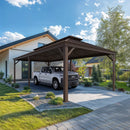 PURPLE LEAF Outdoor Metal Carport Gazebo Bronze Steel Roof Aluminum Frame Shelter for Parking