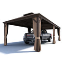PURPLE LEAF Outdoor Metal Carport Gazebo Bronze Steel Roof Aluminum Frame Shelter for Parking