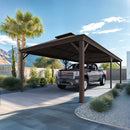 PURPLE LEAF Outdoor Metal Carport Gazebo Bronze Steel Roof Aluminum Frame Shelter for Parking