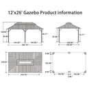 PURPLE LEAF Outdoor Hardtop Gazebo for Garden Bronze Double Roof Aluminum Frame Pavilion