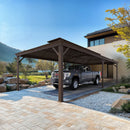 PURPLE LEAF Outdoor Metal Carport Gazebo Bronze Steel Roof Aluminum Frame Shelter for Parking