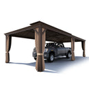 PURPLE LEAF Outdoor Metal Carport Gazebo Bronze Steel Roof Aluminum Frame Shelter for Parking
