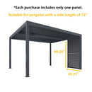 PURPLE LEAF Louvered Pergola Accessory Aluminum Louver Grille for Optimal Privacy, Sunlight Control Side Fixed Shutter Wall, Pergola Not Included