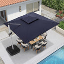 PURPLE LEAF Double Top 360 Degree Rotation 9 ft / 10 ft / 11 ft / 12 ft Square Patio Classic Umbrella - Purple Leaf Garden