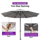 PURPLE LEAF Semi-Auto Outdoor Market Table Umbrella with Heavy-Duty Fabric