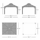 PURPLE LEAF Patio Gazebo with Aluminum Frame Grey Dining Sets-Bundle Set