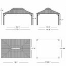 PURPLE LEAF Patio Gazebo with Aluminum Frame Grey Dining Sets-Bundle Set