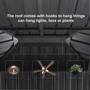 PURPLE LEAF Patio Gazebo with Aluminum Frame Grey Dining Sets-Bundle Set