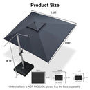 PURPLE LEAF Large Rectangular Porch Umbrella Outside Cantilever Patio Yard Umbrella