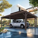 PURPLE LEAF Outdoor Metal Carport Gazebo Bronze Steel Roof Aluminum Frame Shelter for Parking