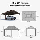 PURPLE LEAF Outdoor Metal Carport Gazebo Bronze Steel Roof Aluminum Frame Shelter for Parking
