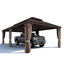 PURPLE LEAF Outdoor Metal Carport Gazebo Bronze Steel Roof Aluminum Frame Shelter for Parking