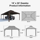 PURPLE LEAF Outdoor Metal Carport Gazebo Bronze Steel Roof Aluminum Frame Shelter for Parking