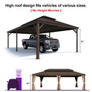 PURPLE LEAF Outdoor Metal Carport Gazebo Bronze Steel Roof Aluminum Frame Shelter for Parking
